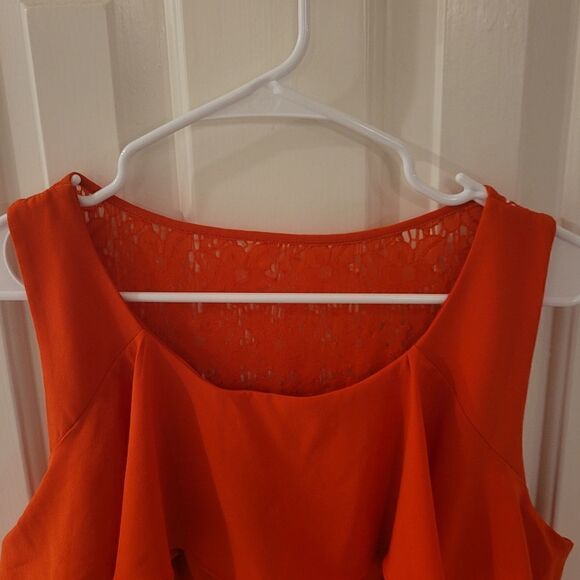 Bisou Bisou Orange Sleeveless Fitted Dress Size 10 - Picture 6 of 10